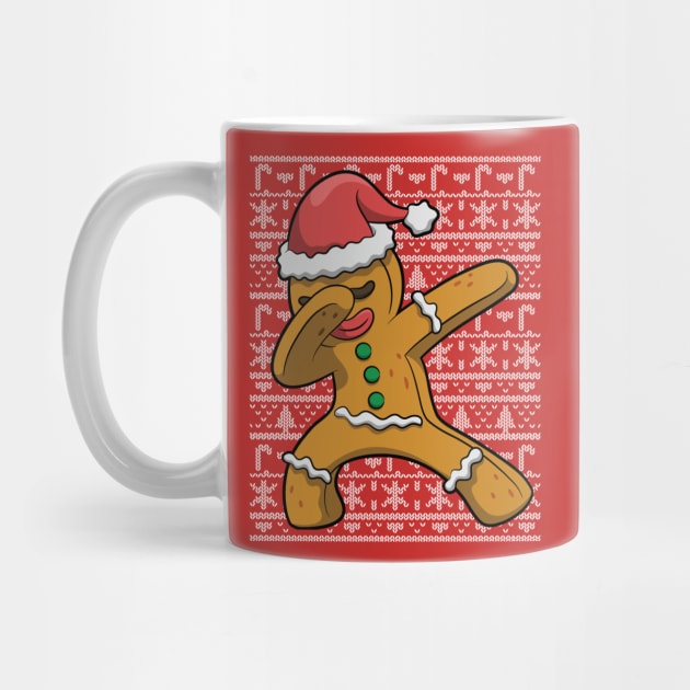 Dabbing Gingerbread Man Ugly Christmas Sweater by E